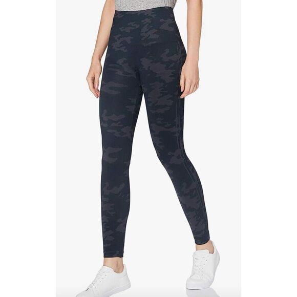 Spanx Womens Camo High Rise Look At Me Now Shaping Cropped Leggings Gray Green L - Picture 1 of 9